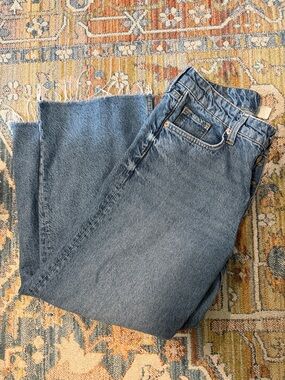 H&M Raw Hem Baggy Wide Jeans